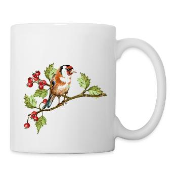 Bunter Vogel - Tasse - Weiß - Rechts