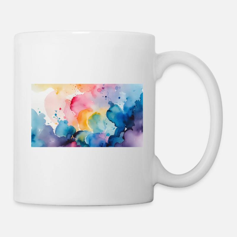 Aquarellfarben Explosion Kunst Design - Tasse - Weiß