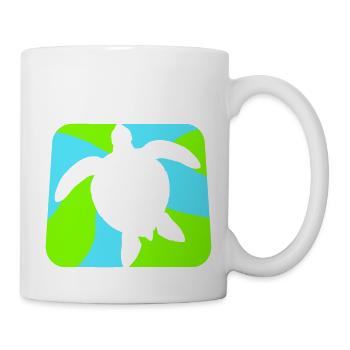 Tortue d’eau natation logo icône silhouette - Mug blanc - blanc - Droite