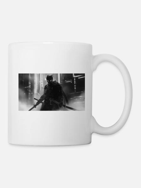 Urban Samurai in Black Shadow - Mug - white
