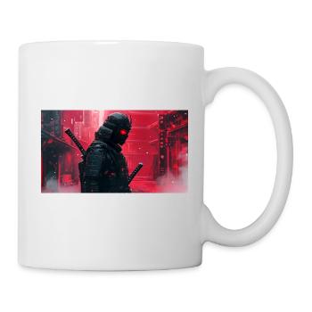 Black Futuristic Samurai - Mug - white - Right