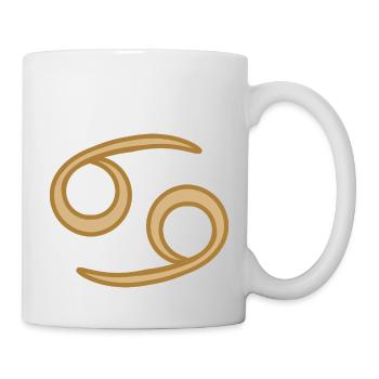 Cancer Zodiac Symbol Two Tone Golden - Mug - white - Right