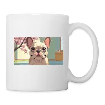 Cute Bulldog in Animated Style - Mug - white - Right