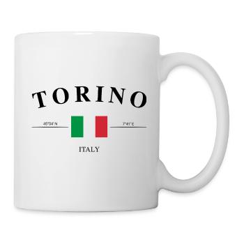 Torino Italien Koordinaten Reise Souvenir - Tasse - Weiß - Rechts