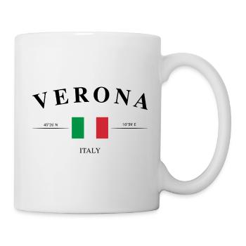 Verona Italia Koordinaten Urlaub Reise Souvenir - Tasse - Weiß - Rechts