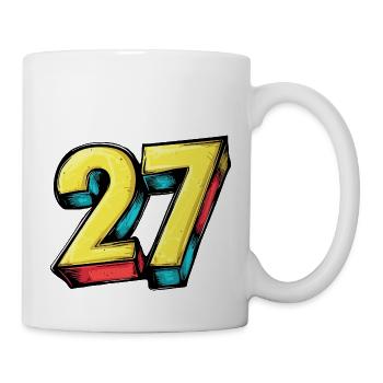 27 Zahl Comic - Tasse - Weiß - Rechts