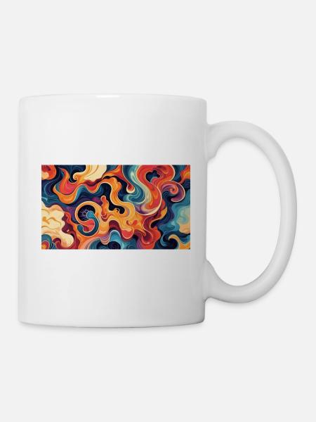 Vibrant Fluid Abstract Artwork - Mug - white