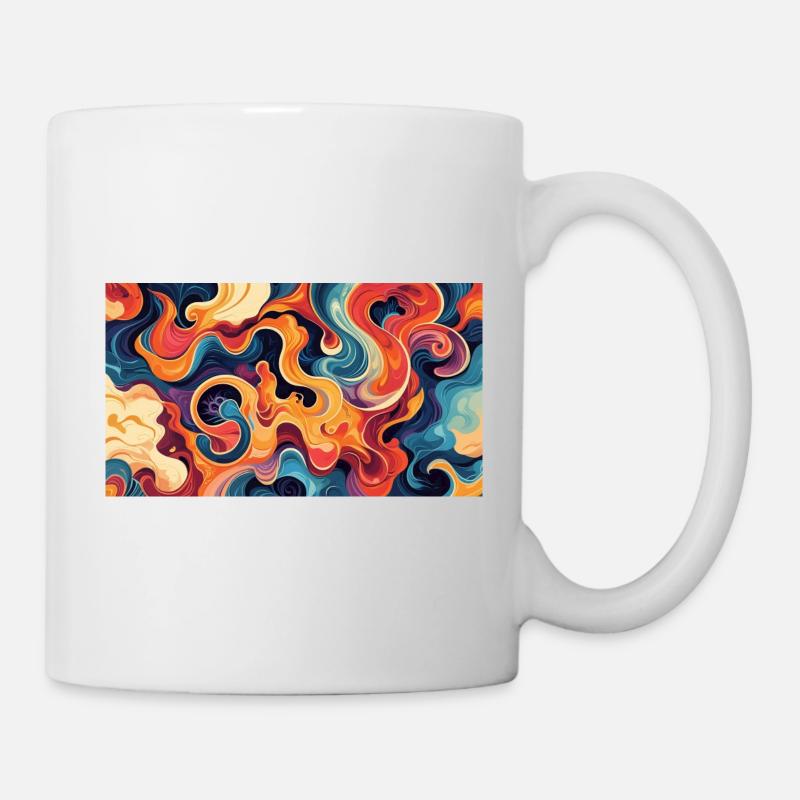 Vibrant Fluid Abstract Artwork - Mug - white