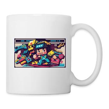 Voxel Gaming Hero with Retro Design - Mug - white - Right