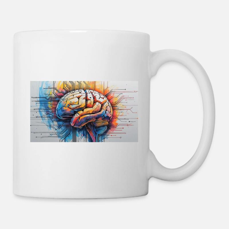 Artificial Brain Colored Circuit - Mug - white