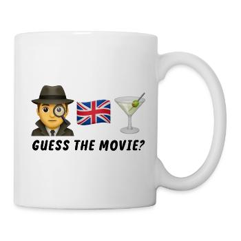 Detektiv und britische Flagge mit Cocktail - Tasse - Weiß - Rechts