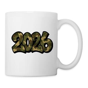 Camouflage Graffiti Jahreszahl 2026 - Tasse - Weiß - Rechts