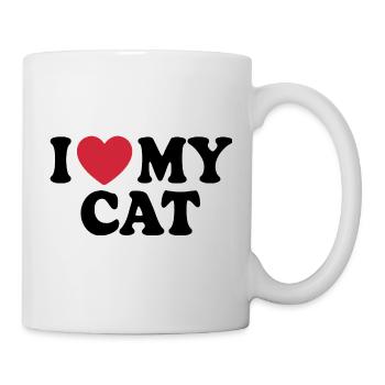 Citation J'aime mon chat - Mug blanc - blanc - Droite