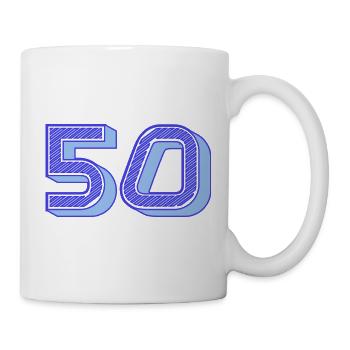 50. 50 YEARS. 50th ANNIVERSARY. 50 YEARS ANNIVERSARY. - Mug - white - Right