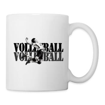 Dynamischer Volleyballspieler in Aktion - Tasse - Weiß - Rechts