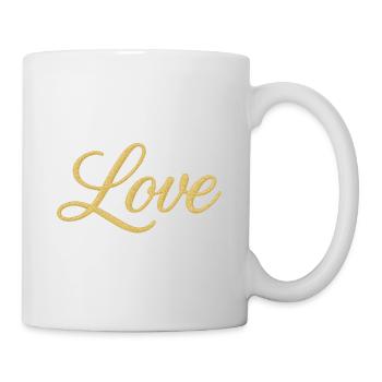 Gold Glitter Love Script Design - Mug - white - Right