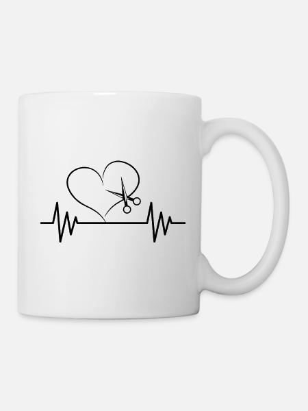 Schere heartbeat haircut Frisur Geschenkidee haare - Kop/krus - hvid
