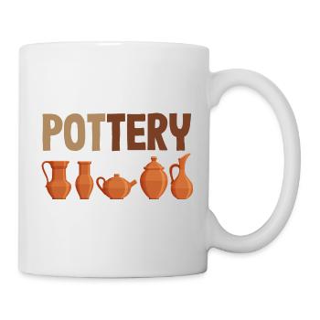 Keramik Liebhaber Stilvolle Pottery Kunst - Tasse - Weiß - Rechts
