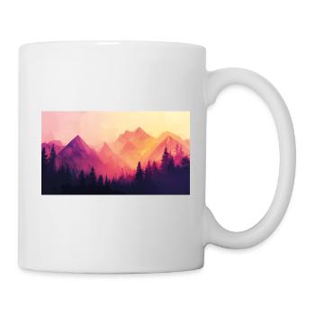 montagnes forestières - Mug blanc - blanc - Droite