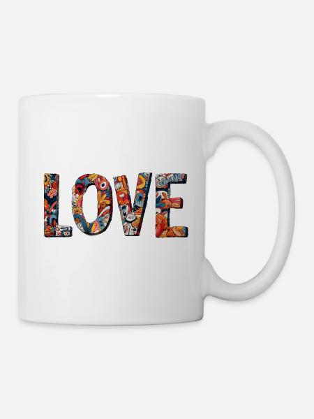 Kreatives Graffiti LOVE Design - Tasse - Weiß