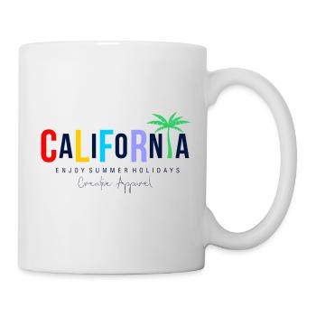 T-shirt coloré à motif de plage californienne - Mug blanc - blanc - Droite