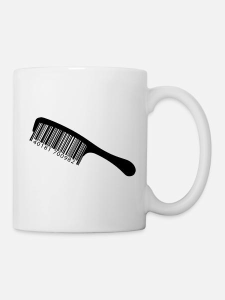 Illustrationskamm mit Barcode - Tasse - Weiß