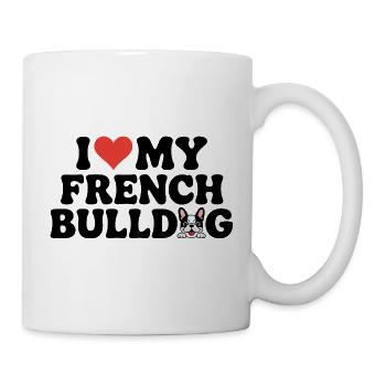 J’adore mon bouledogue français - Mug blanc - blanc - Droite