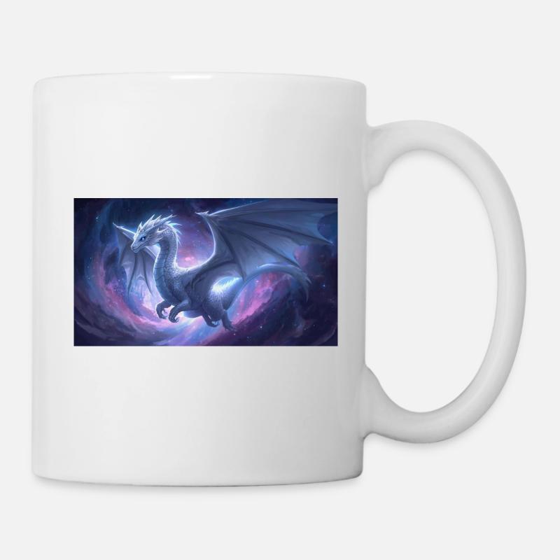 Blauäugiger weißer Drache - Tasse - Weiß