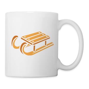 Winterlicher Schlitten Cartoon Stil - Tasse - Weiß - Rechts