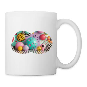 Colorful 3D Polka Dot Art World - Mug - white - Right