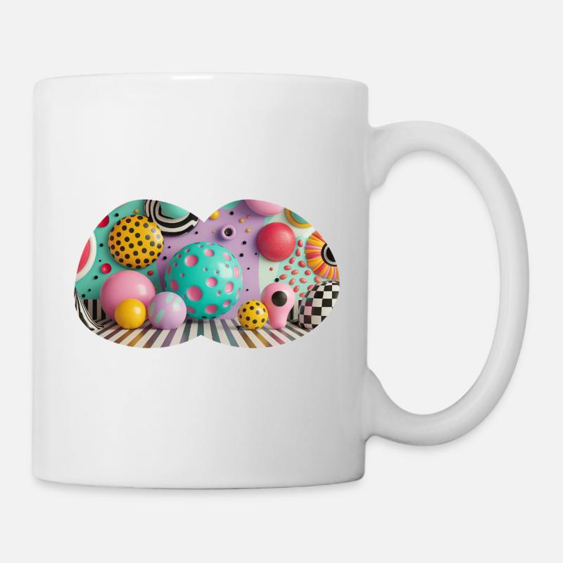 Colorful 3D Polka Dot Art World - Mug - white