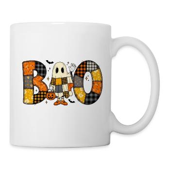 Fantôme Halloween Patchwork Boo - Mug blanc - blanc - Droite