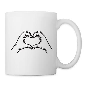 Heart Hand Sign – Love Symbol - Mug - white - Right