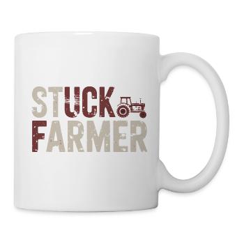 Tracteur agricole coincé, agriculteur agricole vintage - Mug blanc - blanc - Droite
