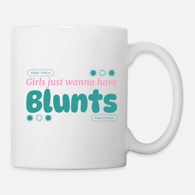 Retro Vibe Teal Pink Print - Mug - white