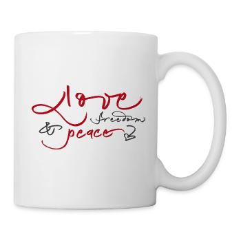 Love, freedom, peace - Mug - white - Right