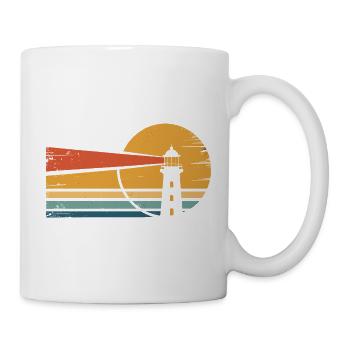 Lighthouse Retro Sunset - Mug - white - Right