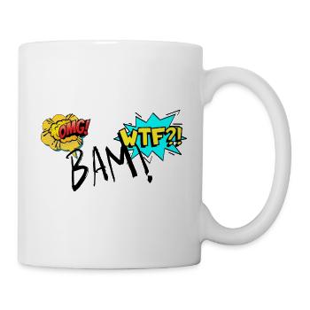 Comic Explosiv OMG WTF Ausrufe - Tasse - Weiß - Rechts