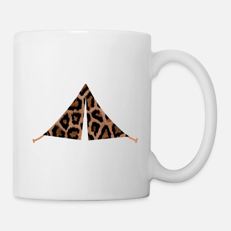 Zelt Camping Leolook Leopard Muster Camper Outdoor - Tasse - Weiß