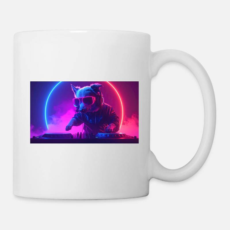 DJ Hund - Tasse - Weiß