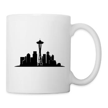 Seattle Skyline Silhouette - Tasse - Weiß - Rechts