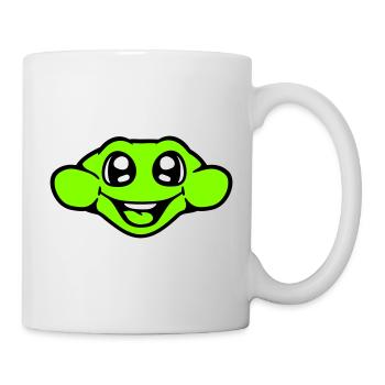 Frosch Kröte lächelt lustig Comic glücklich Cool - Tasse - Weiß - Rechts