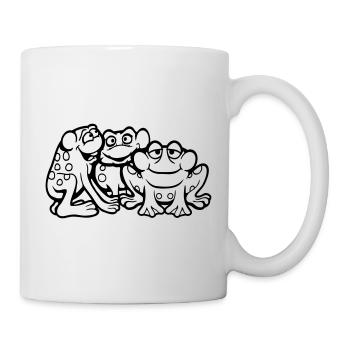 3 Frösche Team Kröte Freunde Cool Crew Lustig süß - Tasse - Weiß - Rechts