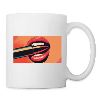 Lippen PopArt Kuss - Tasse - Weiß - Rechts