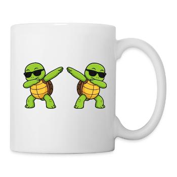 Dab turtle duo avec lunettes de soleil - Mug blanc - blanc - Droite