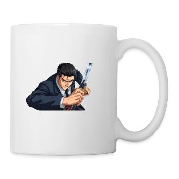 anime im Anzug mit Schwert - Tasse - Weiß - Rechts
