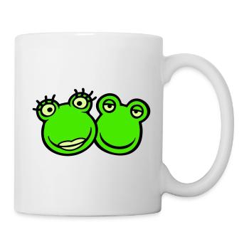 2 grenouilles homme femme aimant couple amis amour équipe - Mug blanc - blanc - Droite