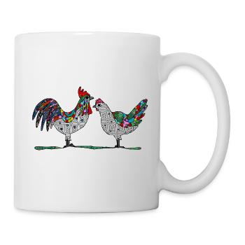 Hahn und Henne - Tasse - Weiß - Rechts