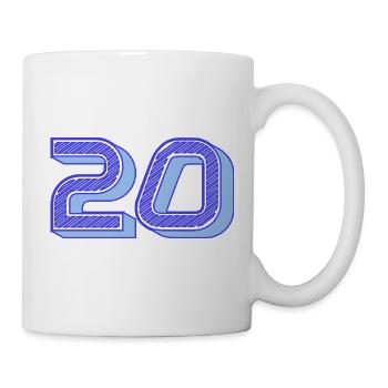 20. 20e ANNIVERSAIRE. ANNIVERSAIRE 20 ANS. 20 ANS. - Mug blanc - blanc - Droite