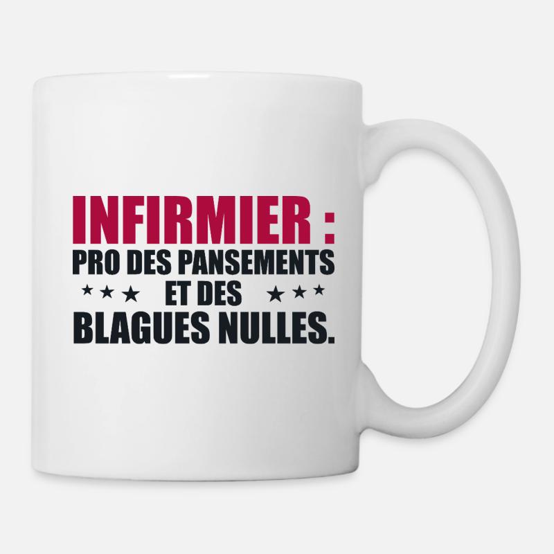 Infirmier pro des pansements et des blagues nulles - Mug blanc - blanc